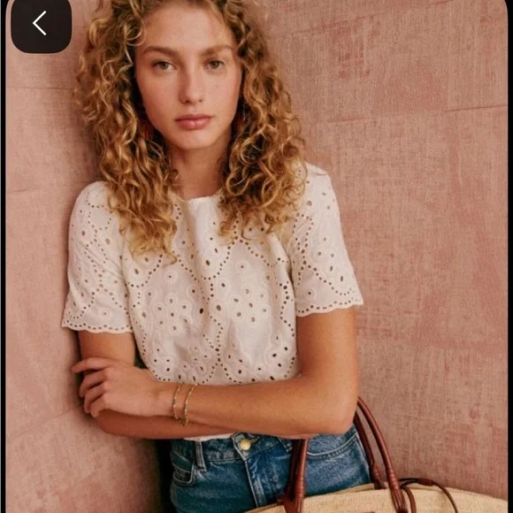 Sezane Annabelle Blouse Ecru - Size 2 - Picture 9 of 9